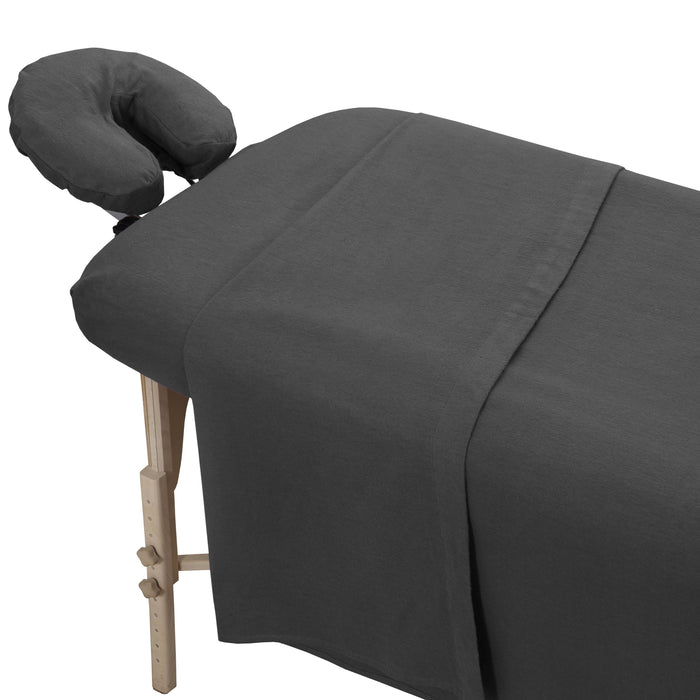 100% Cotton Flannel Sheet Set - Dark Grey