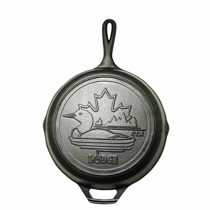 10.25 Inch Cast Iron Skillet with Loon Scene & Hot Handle Holder by Lodge