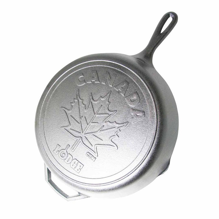 12 Inch Cast Iron Skillet with Maple Leaf Scene and Hot Handle Holder by Lodge