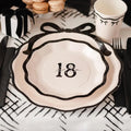 18th Birthday Paper Plates - Hello 18 Milestone Birthday-Cream & Black Party Paper Plates-Modern Party Tableware for 18th Birthday-Pack Of 6 - Jolie Fete UK