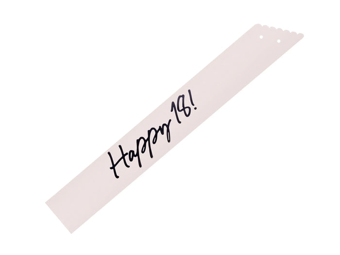 18th Birthday Sash With Velvet Ribbon – Paper Happy 18! Milestone Sash - Black Script - Black and Cream Birthday Accessory for 18th Birthday - Jolie Fete UK