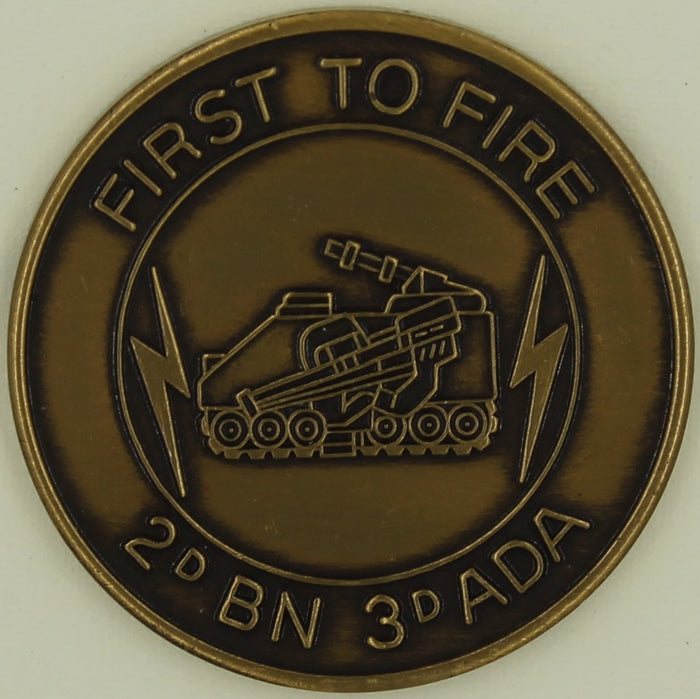 1st Infantry 2nd Battalion 3rd Air Defense Artillery Vulcan Stinger Army Challenge Coin