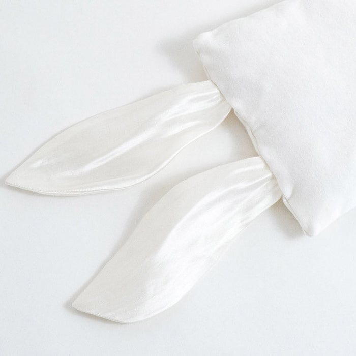 2 Piece - Sensory Bunny baby pillow (Cotton Pillowcase with Silk bunny ears + Merino Wool Baby Pillow)