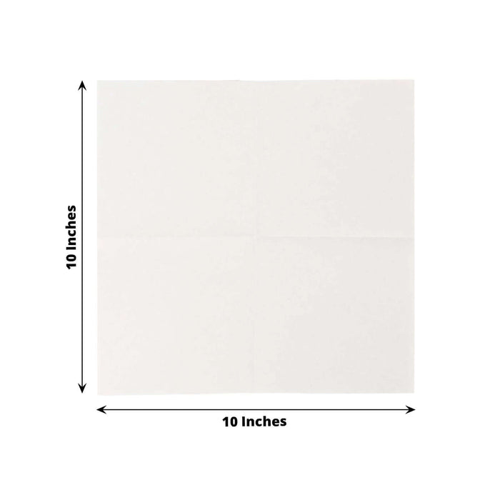 10-inch square blank paper sheet on white background