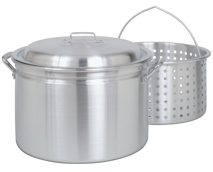 24-qt Aluminum Stockpot with Basket