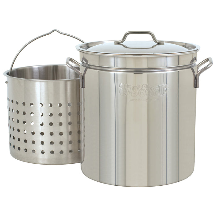 24-qt Stainless Stockpot with Basket