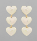 3 Heart Drop Earrings
