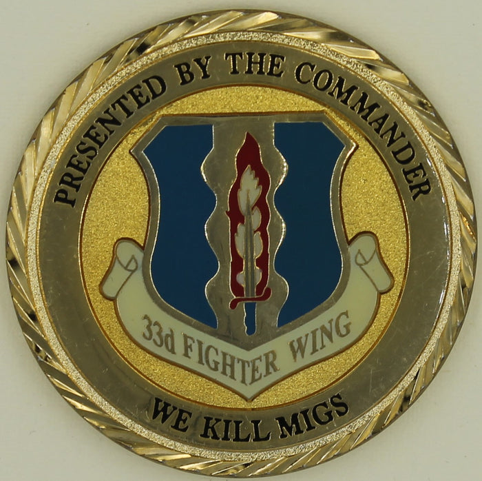 33rd Fighter Wing Commander Eglin AFB, FL Air Force Challenge Coin