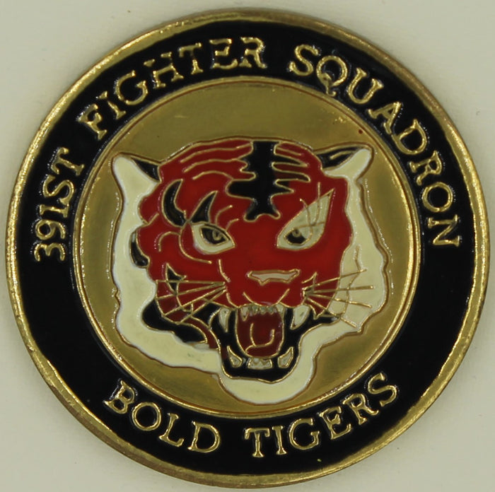 391st Fighter Squadron F-15 Strike Eagle Mountain Home Air Force Challenge Coin