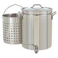 40-qt Stainless Stockpot with Spigot and Basket