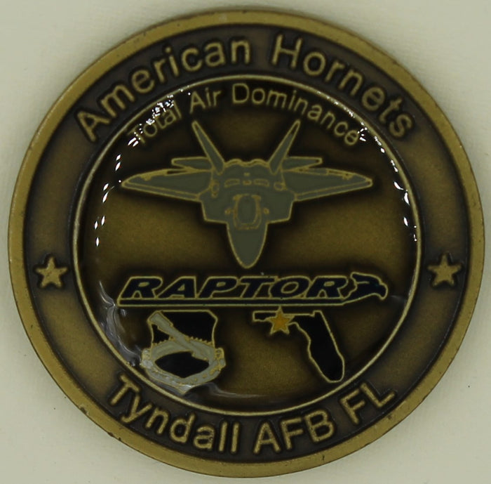 43rd Fighter Squadron F-22 Raptor Tyndall AFB, FL Air Force Challenge Coin