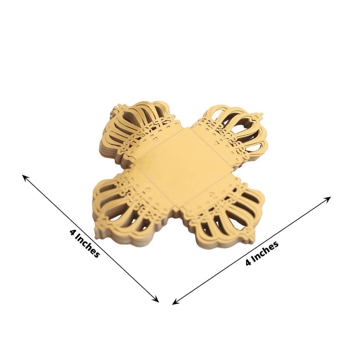 Gold decorative cross coaster, 4 inches x 4 inches