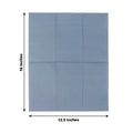Blue fabric measuring 12.5 x 16 inches, ideal for crafting and sewing projects.
