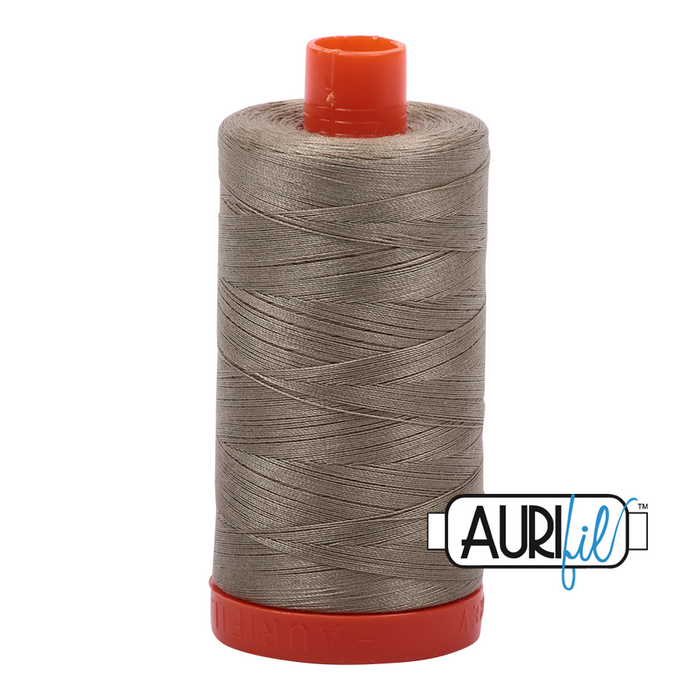 50wt Aurifil Cotton Thread 1,422 yds. - Light Khaki Green #2900
