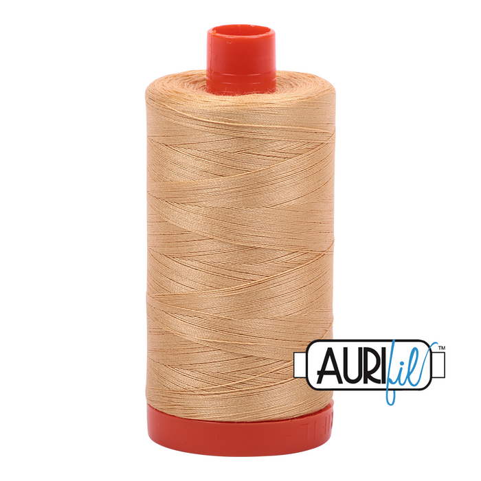 50wt Aurifil Cotton Thread 1,422 yds. - Ocher Yellow #5001