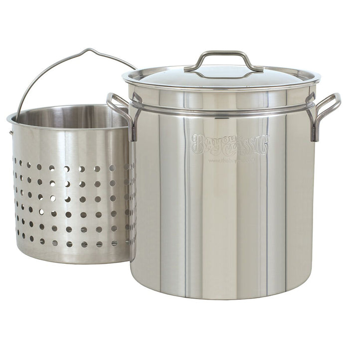 62-qt Stainless Stockpot with Basket