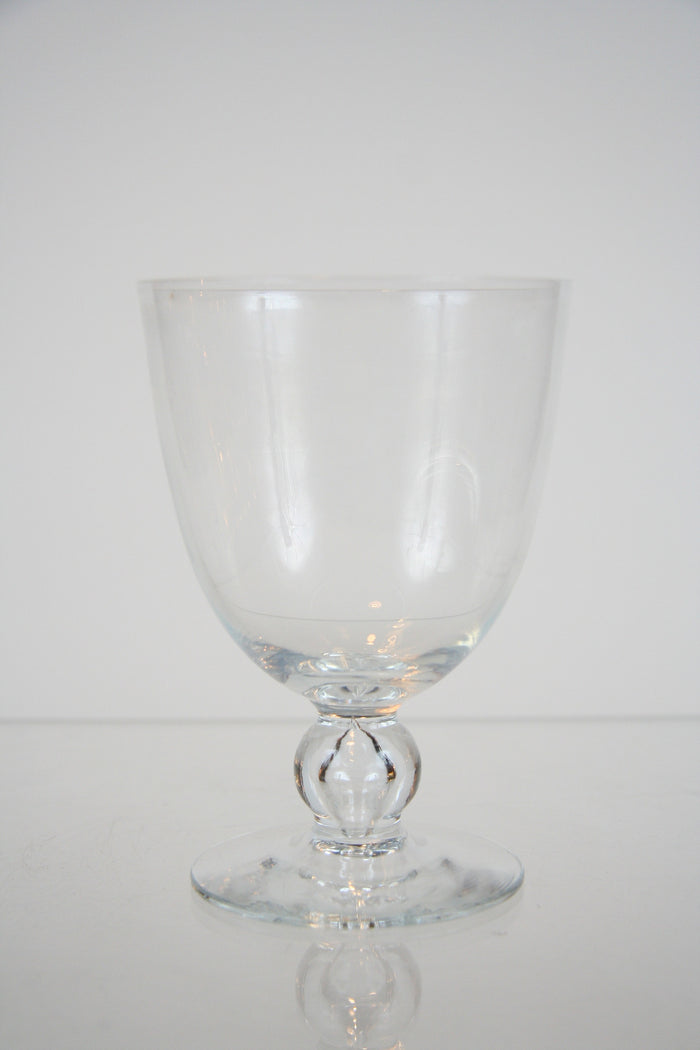 A Set of Seven Pre-War Steuben Air Bubble Wine Glasses Priced individually.