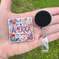 America 250 Years Interchangeable Badge Button with Reel Option