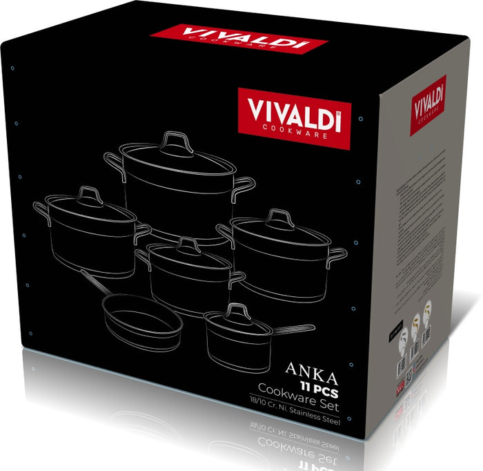 ANKA 11 PCS COOKWARE SET - GOLD HAND