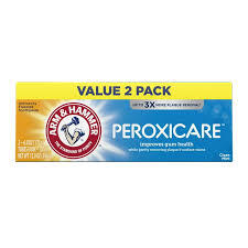 ARM & HAMMER PEROXICARE ANTICAVITY FLUORIDE TOOTHPASTE, CLEAN MINT 6 OZ 2PK #ROCK VALUE-ORDER BY TUESDAY EVENING OCT 27 ARRIVING NOV 04  FOR DELIVERY#
