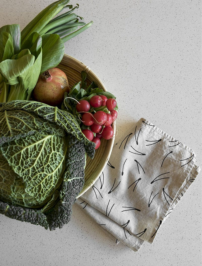 BARR TEA TOWEL, NATURE/BLACK