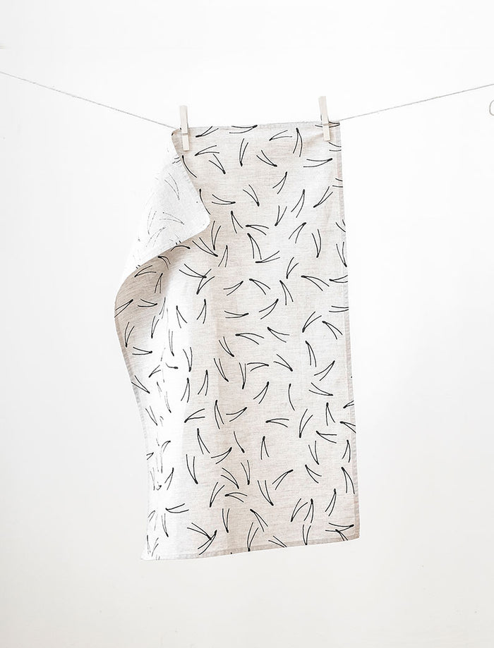 BARR TEA TOWEL, NATURE/BLACK