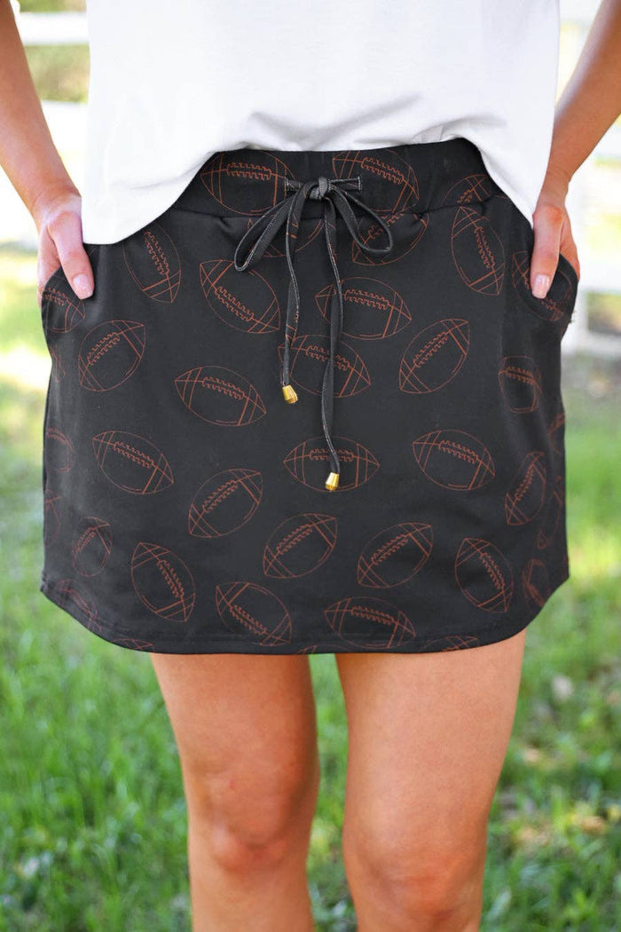 Biggest Fan Football Skort: Black
