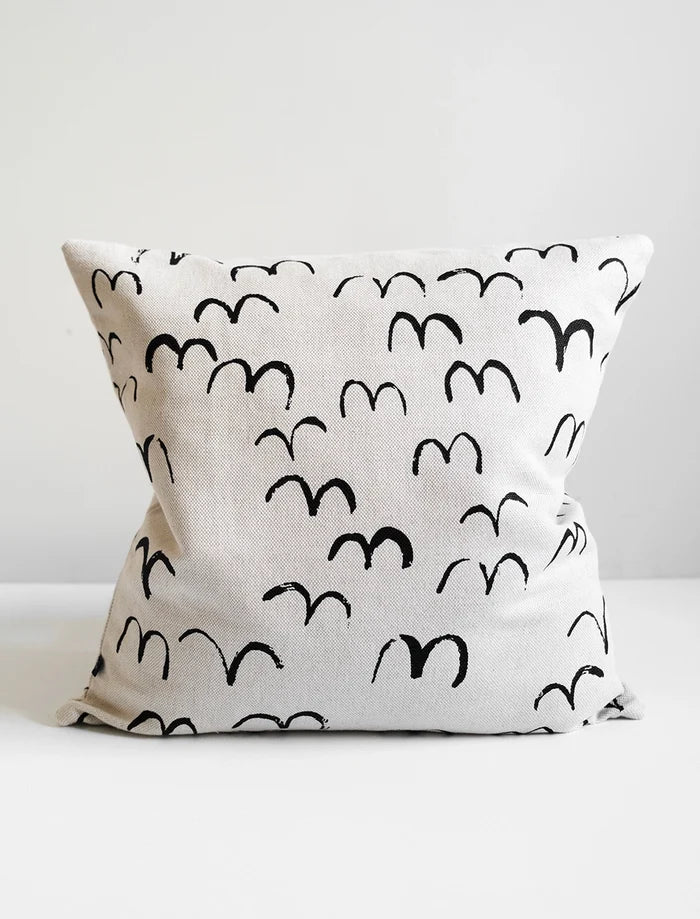 BIRD CUSHION COVER, BLACK