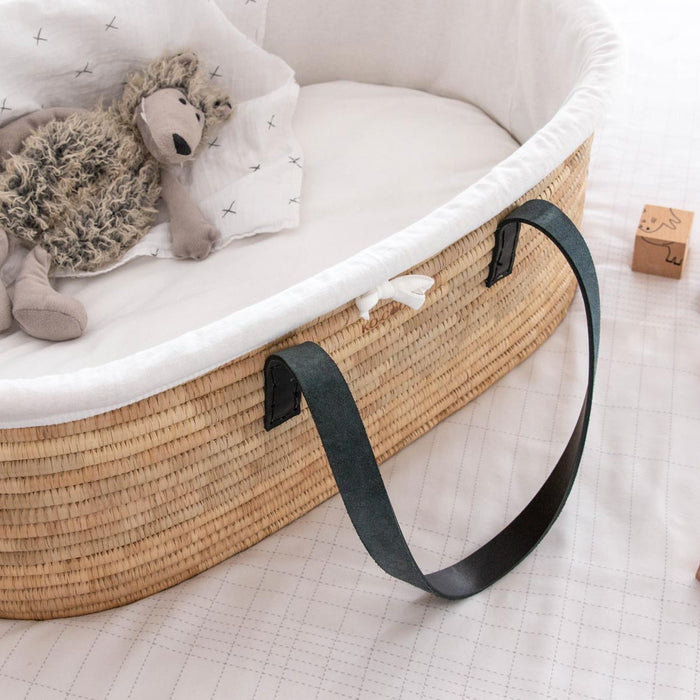 Black leather TIMELESS Moses Basket