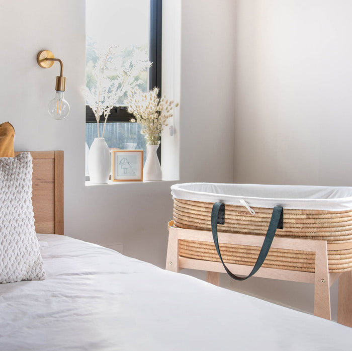 Black leather TIMELESS Moses Basket