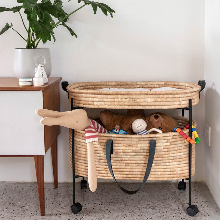 Black leather TIMELESS Moses Basket