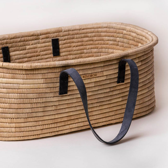 Black leather TIMELESS Moses Basket