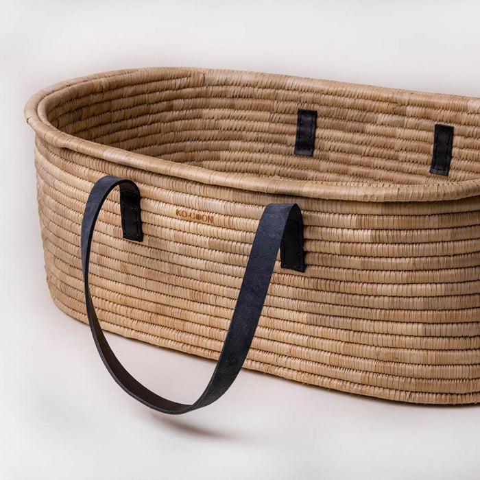 Black leather TIMELESS Moses Basket