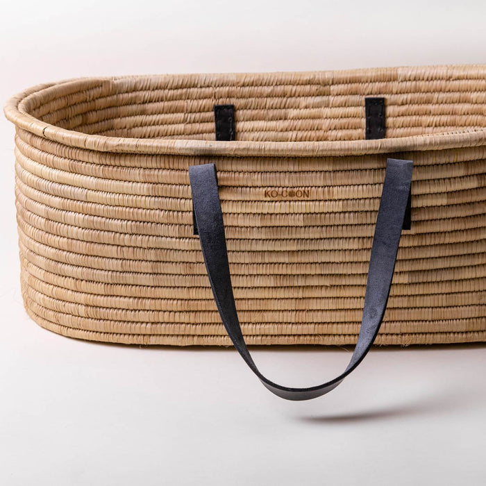 Black leather TIMELESS Moses Basket