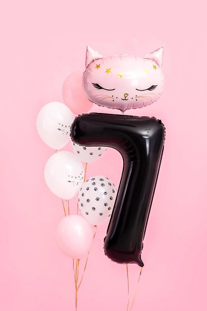 Black Number 7 Balloon 86cm / 34" - Large Matt Black Foil Mylar Digit - 70th Birthday Balloon - 7th - Anniversary Party Supplies - Jolie Fete UK
