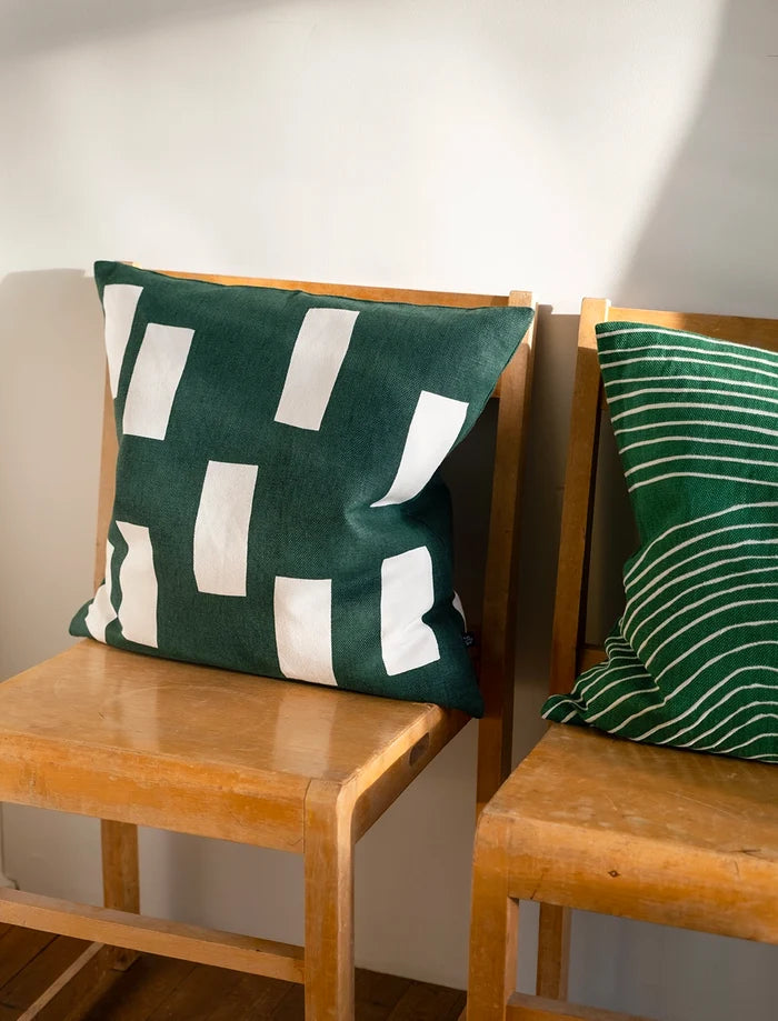 BLOCK CUSHION COVER, GREEN