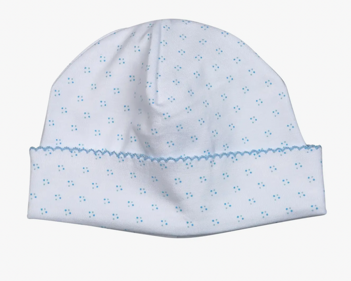 Blue Dots & Blue Trim Pima Beanie