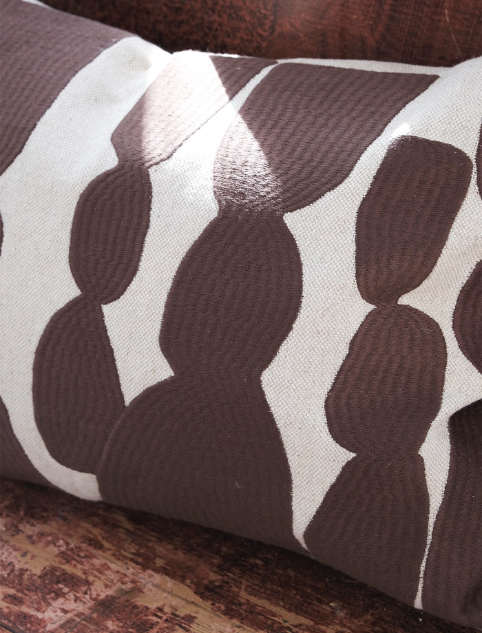 Bowie Embroidered Cushion, Mocca
