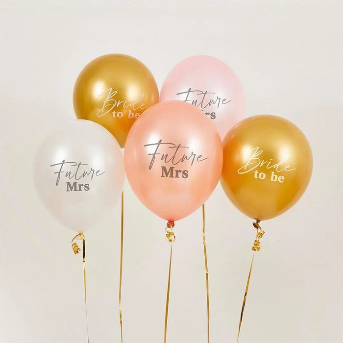Bride To Be Paper Plates - Peach Ombre & Gold Tableware - Elegant Hen Party Plates - Engagement Party Decor-Hen Do Brunch Supplies-Pack of 8 - Jolie Fete UK