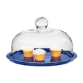 Cake Platter 29.5cm with Lid Blue
