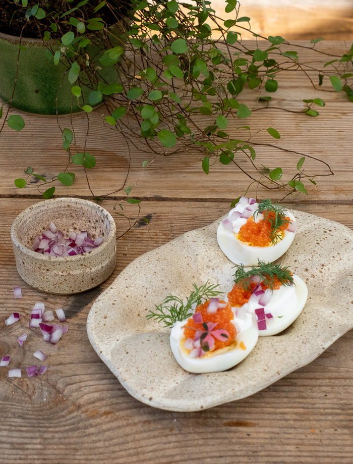 CERAMIC EGG PLATTER - 6 eggs