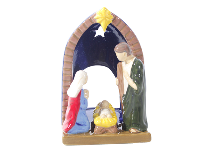 Ceramic Nativity Scene Votive