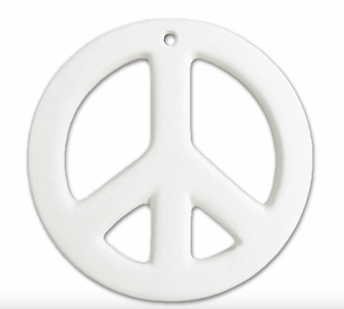 Ceramic Peace Sign Ornament