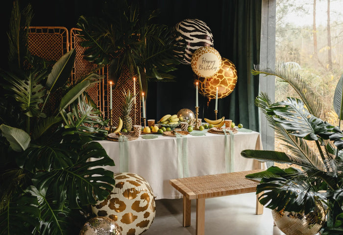Cheetah Print Balloon - Safari Birthday Decorations - Jungle Theme Foil Balloon - Orb Ball Balloon - Wild One Party - Kids Birthday Party - Jolie Fete UK