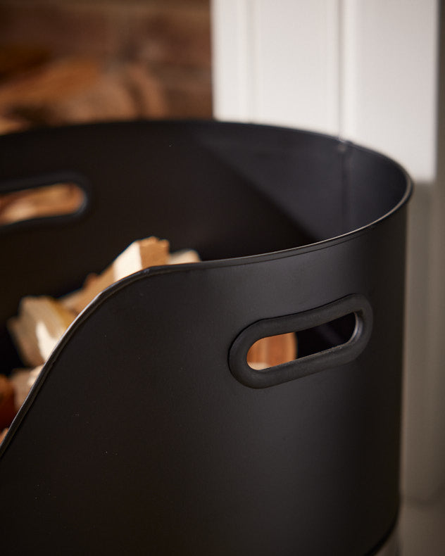 Log & Coal Storage - Chrome Band Kindling Bucket