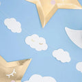 Cloud Garland - White Cloud Banner - Cloud Bunting - Baby Shower Decorations - Birthday Decor - Party Decorations - White & Gold