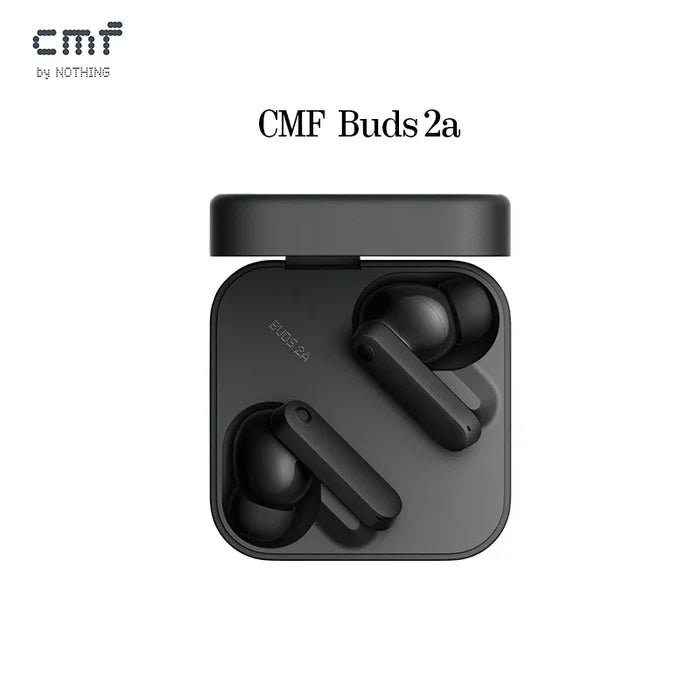 Home Sweet Home CMF Buds 2a wireless earbuds with sleek design and compact charging case, black color, and in-ear fit.