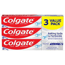 COLGATE BAKING SODA AND PEROXIDE WHITENING TOOTHPASTE, BRISK MINT 6 OZ 3 PK #ROCK VALUE-ORDER BY TUESDAY EVENING OCT 27 ARRIVING NOV 04  FOR DELIVERY#