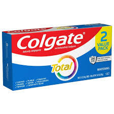 COLGATE TOTAL WHITENING TOOTHPASTE GEL MINT 2 PK 5.1 OZ #ROCK VALUE-ORDER BY TUESDAY EVENING OCT 27 ARRIVING NOV 04  FOR DELIVERY#