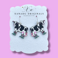 Cow With Boots and Bow Earrings